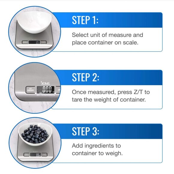 NWT DMI Digital Food and Kitchen Scale for Cooking, Baking and Meal Prep, Silver - Picture 5 of 9